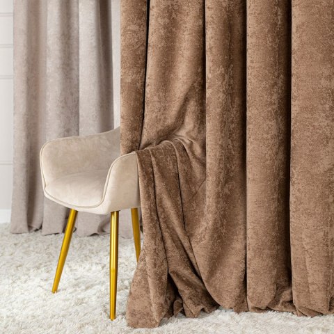 SOFT Zasłona gotowa na przelotkach, 140x260cm, kolor 007 jasny brązowy TD0035/ZGP/007/140260/1