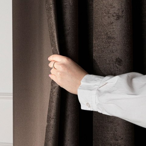 SOFT Zasłona gotowa na przelotkach, 140x260cm, kolor 009 ciemny chłodny brązowy TD0035/ZGP/009/140260/1