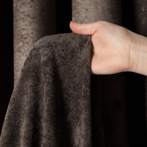 SOFT Zasłona gotowa na przelotkach, 140x260cm, kolor 009 ciemny chłodny brązowy TD0035/ZGP/009/140260/1