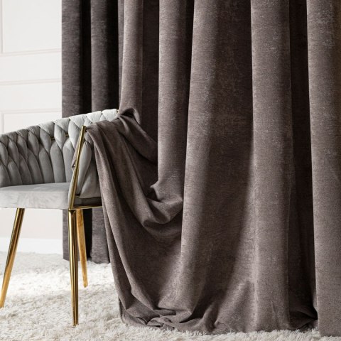 SOFT Zasłona gotowa na przelotkach, 140x260cm, kolor 025 szarobrązowy TD0035/ZGP/025/140260/1