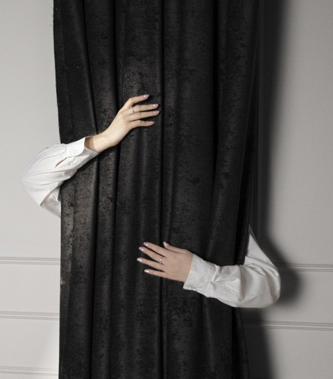 SOFT Zasłona gotowa na przelotkach, 140x260cm, kolor 028 czarny TD0035/ZGP/028/140260/1