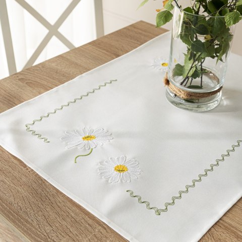 SUMMER Bieżnik z haftem, 38cmx140cm, kolor biały 192037/KSP/L01/038140/1