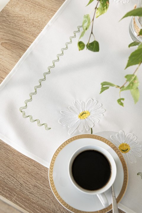 SUMMER Bieżnik z haftem, 38cmx140cm, kolor biały 192037/KSP/L01/038140/1