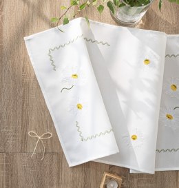 SUMMER Bieżnik z haftem, 38cmx160cm, kolor biały 192037/KSP/L01/038160/1