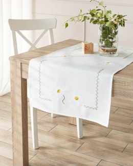 SUMMER Bieżnik z haftem, 38cmx160cm, kolor biały 192037/KSP/L01/038160/1