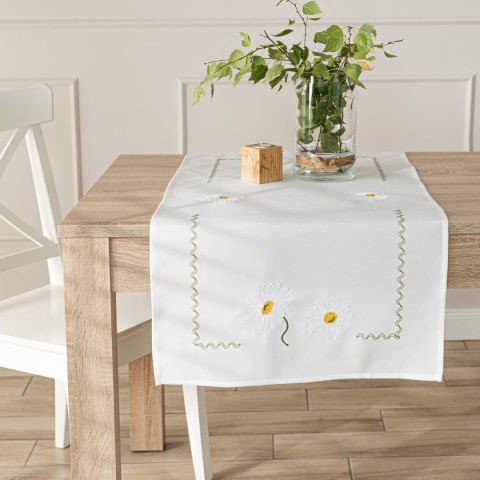 SUMMER Bieżnik z haftem, 50cmx100cm, kolor biały 192037/KSP/L01/050100/1