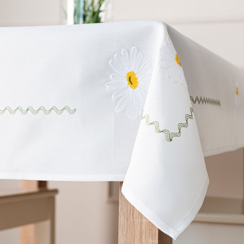 SUMMER Obrus z haftem, szerokość 120cm x wys. 160cm, kolor biały 192037/KSP/L01/120160/1