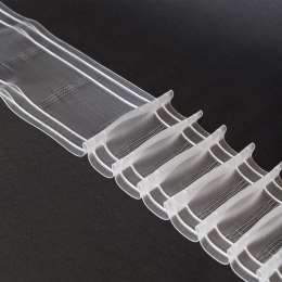 Taśma OŁÓWEK na karnisz 1:2, szer.10cm,  transparentna z białym sznurkiem, FM100-K1-1C3 TASMAA/Z28/P20/010000/1