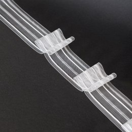 Taśma PODWÓJNA ZAKŁADKA 1:2, szer. 5cm, transparentna z białym sznurkiem FM050-22-1C3 TASMAA/U2Z/200/005000/1