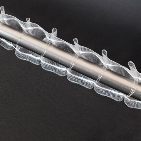 Taśma SMOK na karnisz 1:2, szer. 5cm, transparentna z białym sznurkiem, FM050-KS-1C3 TASMAA/Z3Z/P20/005000/1