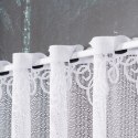 VIOLETTA Zazdrostka żakardowa ze wzorem pasowym, wys. 80cm, kolor biały 001539/BLY/001/000080/1