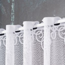 VIOLETTA Zazdrostka żakardowa ze wzorem pasowym, wys. 80cm, kolor biały 001539/BLY/001/000080/1