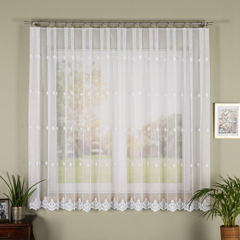 Firanka haftowana pasowa, wys. 170cm, kolor biały FH0042/768/001/000170/1