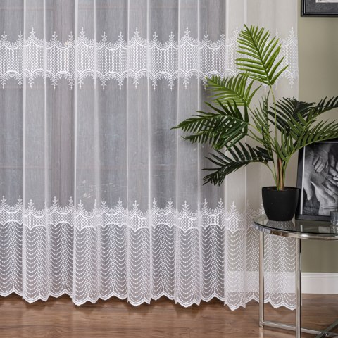 Firanka haftowana pasowa, wys. 300cm, kolor biały FH0045/768/001/000300/1