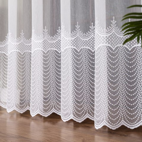 Firanka haftowana pasowa, wys. 300cm, kolor biały FH0045/768/001/000300/1