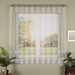 Firanka haftowana z samym dołem, wys. 170cm, kolor biały FH0036/020/001/000170/1