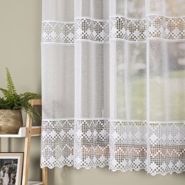 Firanka z aplikacją pasowa, wys. 175cm, kolor biały 009422/433/001/000175/1