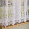 Firanka żakardowa ze wzorem pasowym, wys. 160cm, kolor biały 019461/000/001/000160/1