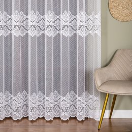 Firanka żakardowa ze wzorem pasowym, wys. 250cm, kolor biały 115821/000/001/000250/1