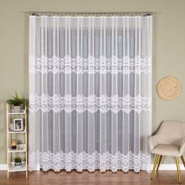 Firanka żakardowa ze wzorem pasowym, wys. 250cm, kolor biały 115821/000/001/000250/1