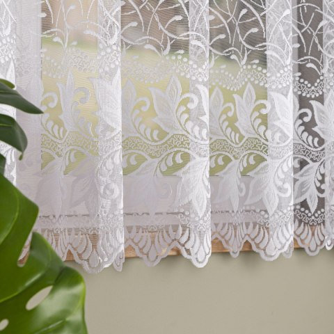 Firanka żakardowa ze wzorem po całości, wys. 170cm, kolor biały 049348/000/001/000170/1