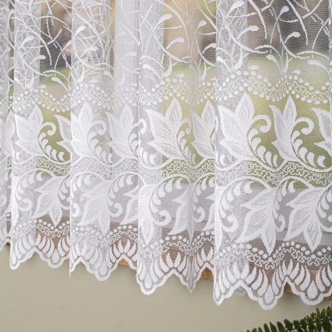 Firanka żakardowa ze wzorem po całości, wys. 170cm, kolor biały 049348/000/001/000170/1