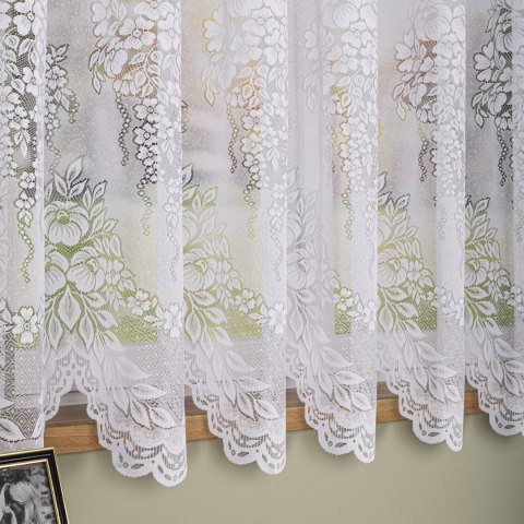 Firanka żakardowa ze wzorem po całości, wys. 170cm, kolor biały 361350/000/001/000170/1