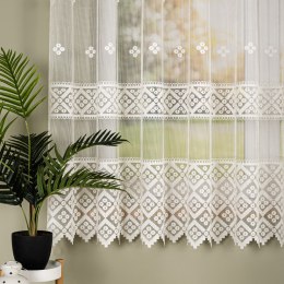 Firanka żakardowa ze wzorem po całości, wys. 175cm, kolor 025 kremowy 011450/000/025/000175/1