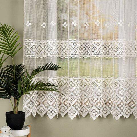 Firanka żakardowa ze wzorem po całości, wys. 175cm, kolor 025 kremowy 011450/000/025/000175/1