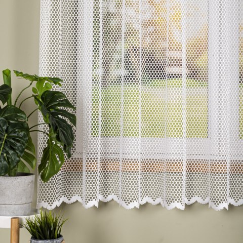 Firanka żakardowa ze wzorem po całości, wys. 180cm, kolor biały 011607/000/001/000180/1