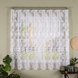 Firanka żakardowa ze wzorem po całości, wys. 180cm, kolor biały 049815/000/001/000180/1