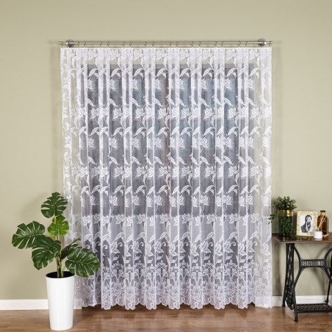 Firanka żakardowa ze wzorem po całości, wys. 250cm, kolor biały 049815/000/001/000250/1