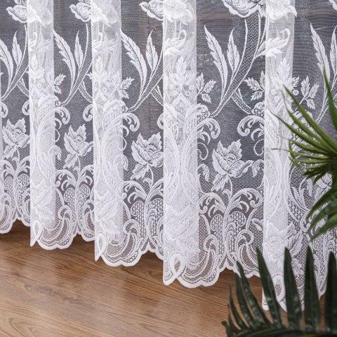 Firanka żakardowa ze wzorem po całości, wys. 250cm, kolor biały 049815/000/001/000250/1