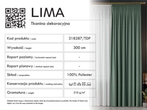 LIMA Tkanina na zasłony, wys. 300cm, kolor 069 offwhite 318287/TDP/069/000300/1
