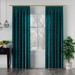 VELVI Zasłona gotowa na taśmie, 140x230cm, kolor 008 ciemny turkusowy; petrol VELVI0/ZGT/008/140230/1