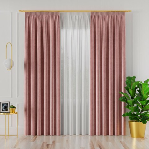 VELVI Zasłona gotowa na taśmie, 140x230cm, kolor 013 ciemny pudrowy różowy VELVI0/ZGT/013/140230/1