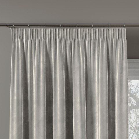 VELVI Zasłona gotowa na taśmie, 140x230cm, kolor 021 pastelowy szary VELVI0/ZGT/021/140230/1