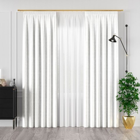 VELVI Zasłona gotowa na taśmie, 140x230cm, kolor 101 biały VELVI0/ZGT/101/140230/1