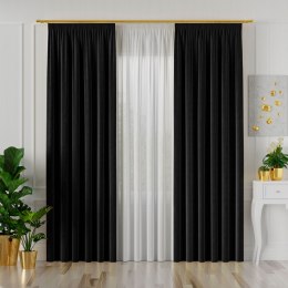 VELVI Zasłona gotowa na taśmie, 140x230cm, kolor 111 czarny VELVI0/ZGT/111/140230/1