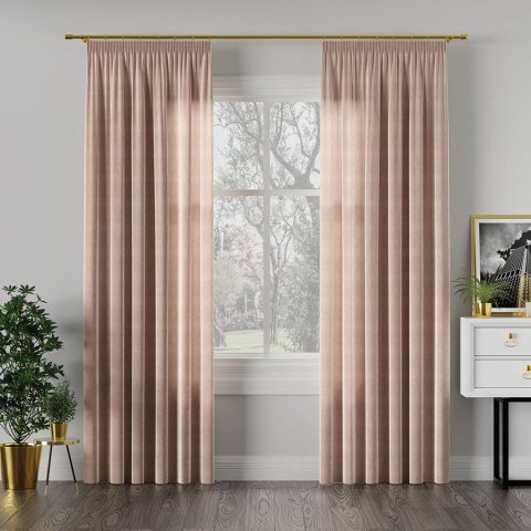 VELVI Zasłona gotowa na taśmie, 140x240cm, kolor 003 jasny beżowy VELVI0/ZGT/003/140240/1