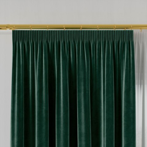 VELVI Zasłona gotowa na taśmie, 140x240cm, kolor 012 szmaragdowy zielony VELVI0/ZGT/012/140240/1