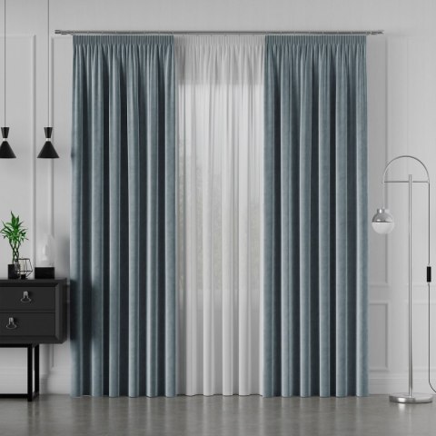 VELVI Zasłona gotowa na taśmie, 140x240cm, kolor 063 niebieski VELVI0/ZGT/063/140240/1