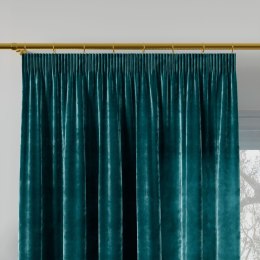 VELVI Zasłona gotowa na tasmie, 140x250cm, kolor 008 ciemny turkusowy; petrol VELVI0/ZGT/008/140250/1