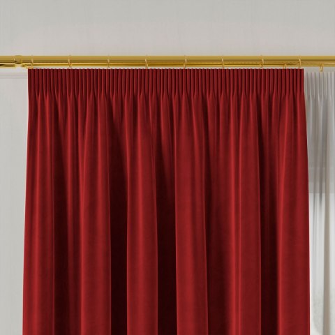 VELVI Zasłona gotowa na taśmie, 140x250cm, kolor 043 czerwony VELVI0/ZGT/043/140250/1