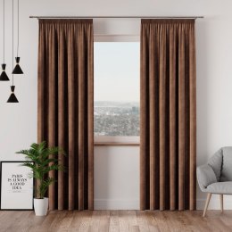 VELVI Zasłona gotowa na taśmie, 140x260cm, kolor 002 brązowy VELVI0/ZGT/002/140260/1