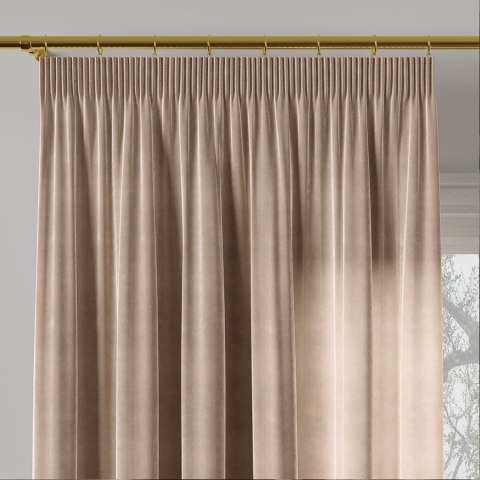 VELVI Zasłona gotowa na taśmie, 140x260cm, kolor 003 jasny beżowy VELVI0/ZGT/003/140260/1