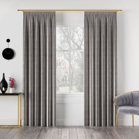 VELVI Zasłona gotowa na taśmie, 140x260cm, kolor 005 jasny szary VELVI0/ZGT/005/140260/1