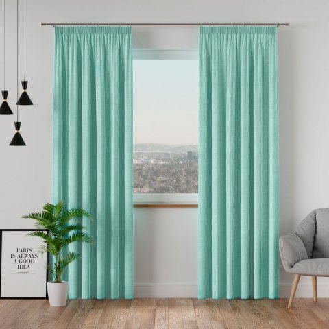 VELVI Zasłona gotowa na taśmie, 140x260cm, kolor 007 miętowy VELVI0/ZGT/007/140260/1