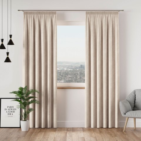 VELVI Zasłona gotowa na taśmie, 140x260cm, kolor 016 kremowy VELVI0/ZGT/016/140260/1