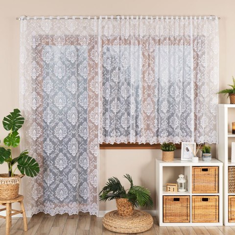 APOLONIA Firanka żakardowa gotowa na prosto, 230x140cm, kolor biały 022702/FBP/001/140230/1